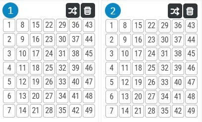 49 nummer Lotto 6 aus 49 formulier van lottofy